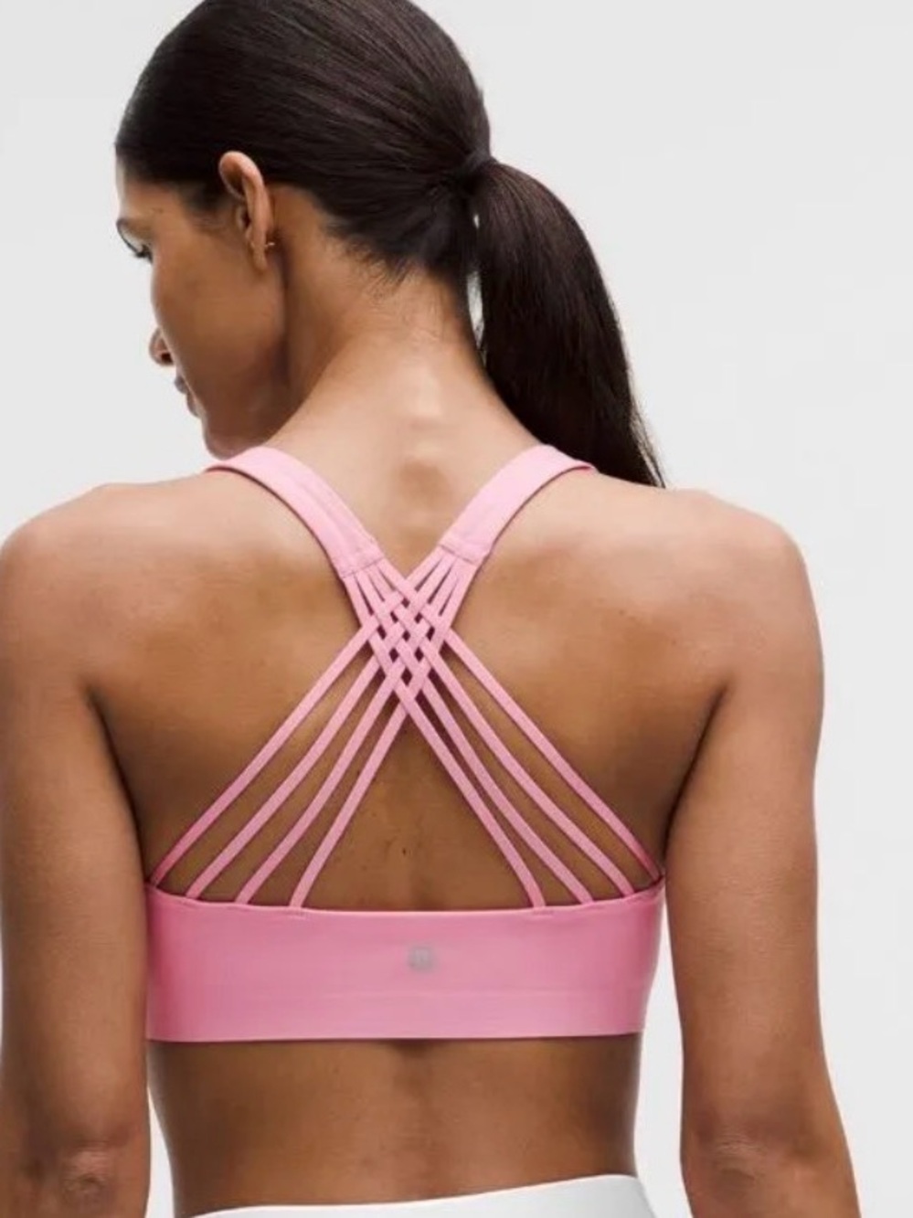 lululemon FlexyFlex Strappy Yoga Bra A-C Candy Cloud L/XL NWT